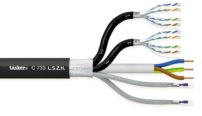 Fighter konstant Hører til Komby cable digital Audio + CAT7 + Power 2x2x0.22+2x(4x2x0.15)+3x1.50 in  LSZH -C733 L.S.Z.H. | Tasker